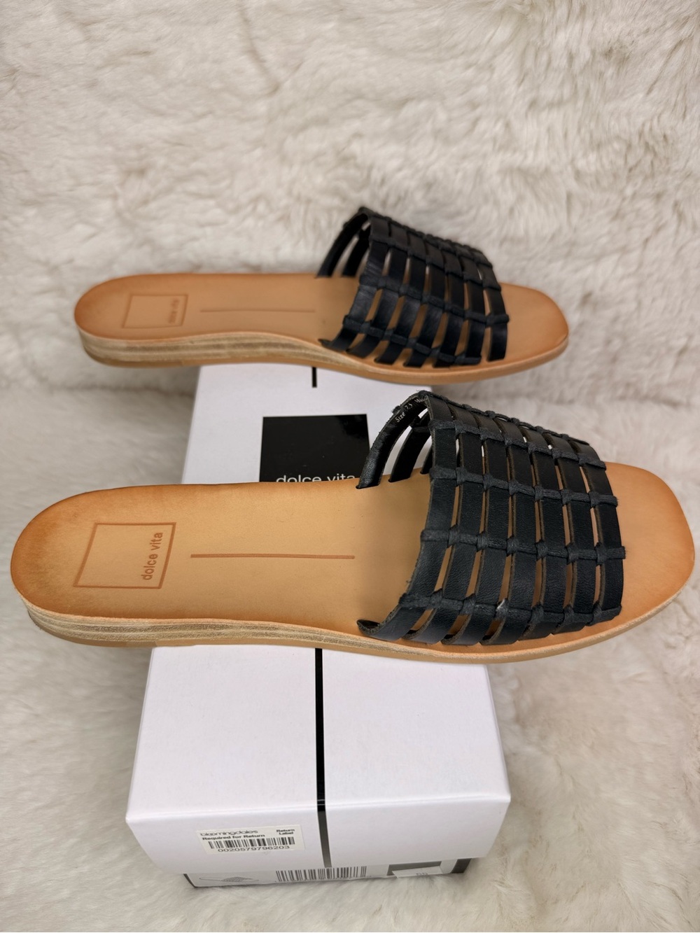 Dolce Vita Colsen Black Leather Slide Sandals Women’s Size 7.5 NIB - Picture 3 of 7